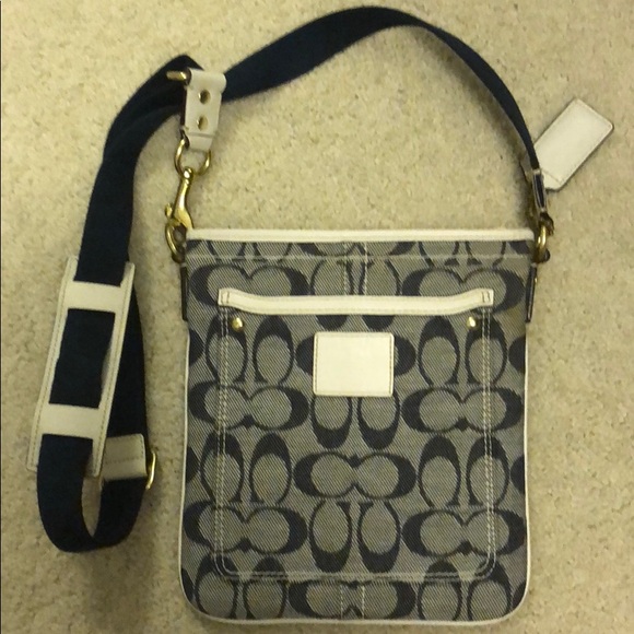 Coach Denim & White Crossbody - Picture 1 of 5